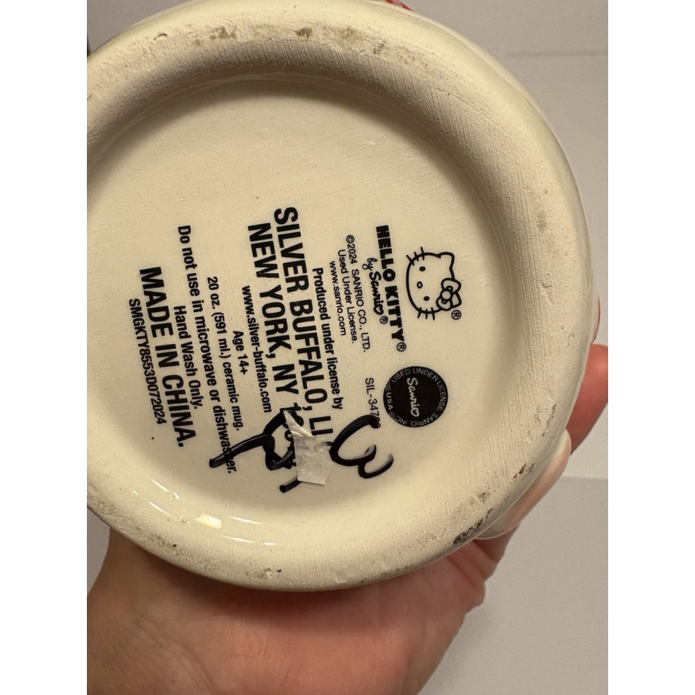 Hello Kitty Ceramic Snowman Mug Sanrio 20 Oz Silver Buffalo - Picture 8 of 8
